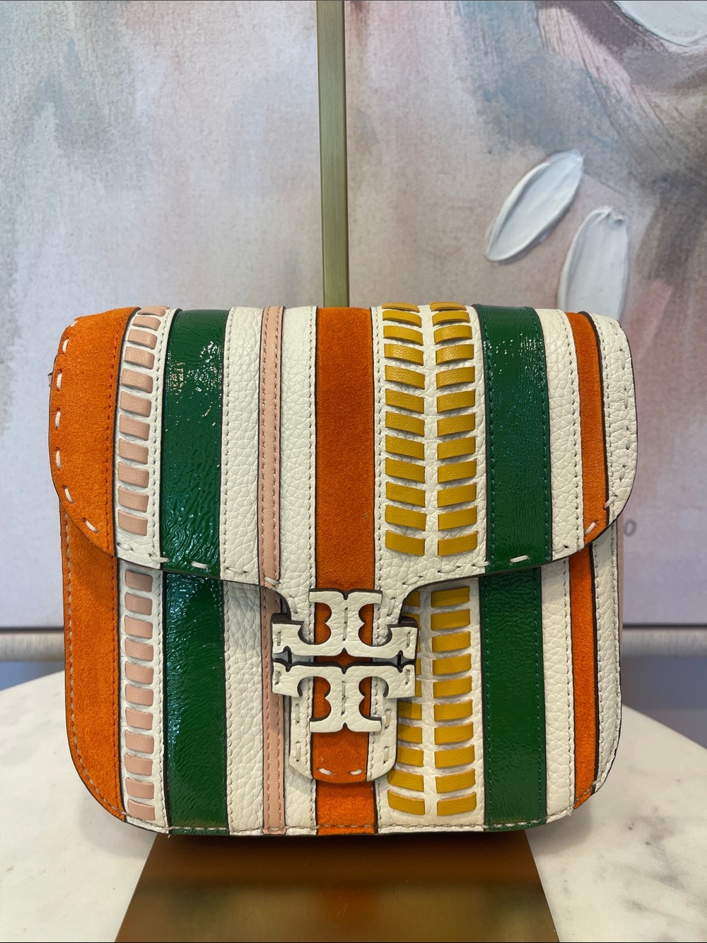 Tory Burch McGraw Striped Leather Crossbody